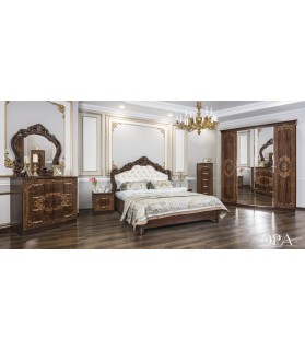 Ննջասենյակ «Պատրիսիա» 3 դռնանի պահարան, կարավաջո փայլ/արմատ կրեմ փայլ 160×200