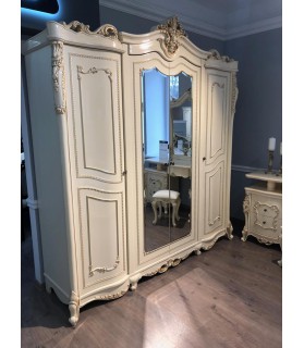 Ննջասենյակ «Ջոկոնդա» 4 դռնանի պահարան, արմատ փայլ / կրեմ փայլ, 160×200