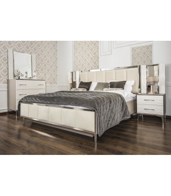 Ննջասենյակ «Գրավիտա» 4 դռնանի պահարան հայելիներով, ՊՊՈ հայելի, կոմոդ, 160×200