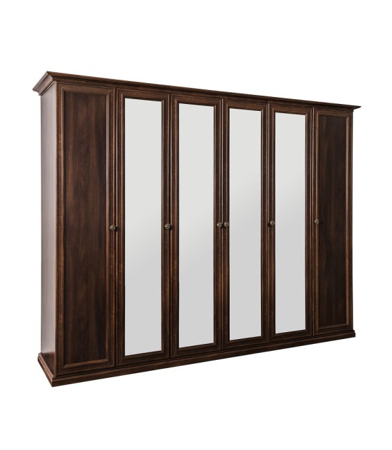  «Աֆինա» 6-դռնանի պահարան, կարավաջո/արմատ կրեմ 180×200, պպու հայելի