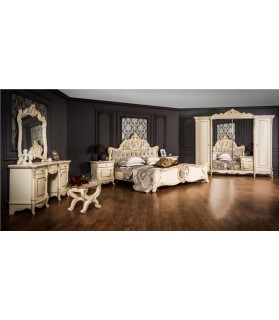 Ննջասենյակ «Լորենա» 6 դռնանի պահարան, կրեմ փայլուն, 180×200