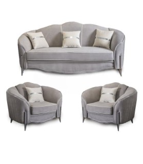 Փափուկ կահույքի հավաքածու 3-1-1 «Գրավիտա»՝ բացվող մեխանիզմով, դեկոր՝ արծաթ