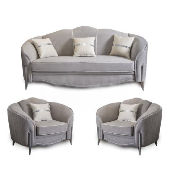 Փափուկ կահույքի հավաքածու 3-1-1 «Գրավիտա»՝ բացվող մեխանիզմով, դեկոր՝ արծաթ