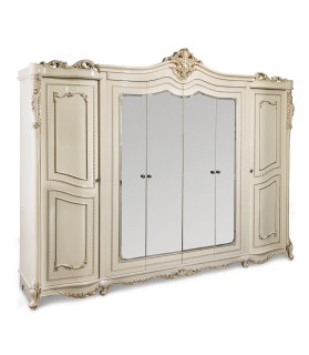 Ննջասենյակ «Ջոկոնդա» 6 դռնանի պահարան, արմատ փայլ / կրեմ փայլ, 180×200