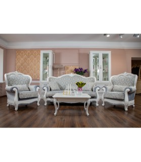 Փափուկ կահույքի հավաքածու «Միշել»՝ բացվող մեխանիզմով, դեկոր՝ սպիտակ մատ