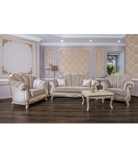 Փափուկ կահույքի հավաքածու «Նատալի»՝ բացվող մեխանիզմով, դեկոր՝ սպիտակ փայլող