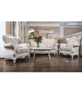 Փափուկ կահույքի հավաքածու «Ալսու»՝ բացվող մեխանիզմով, դեկոր՝ սպիտակ փայլող