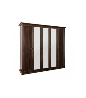 Ննջասենյակ «Աֆինա» 5-դռնանի պահարան, կարավաջո/արմատ կրեմ 180×200, շրջանակով հայելի