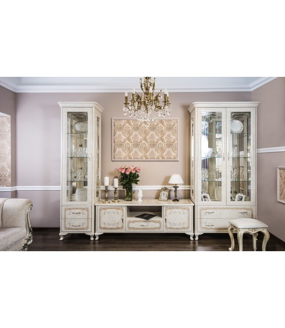 Հյուրասենյակ «Պատրիսիա» 2+ՏՎ+1, կրեմ կաղնու արմատ փայլուն / Կարավաջո փայլուն