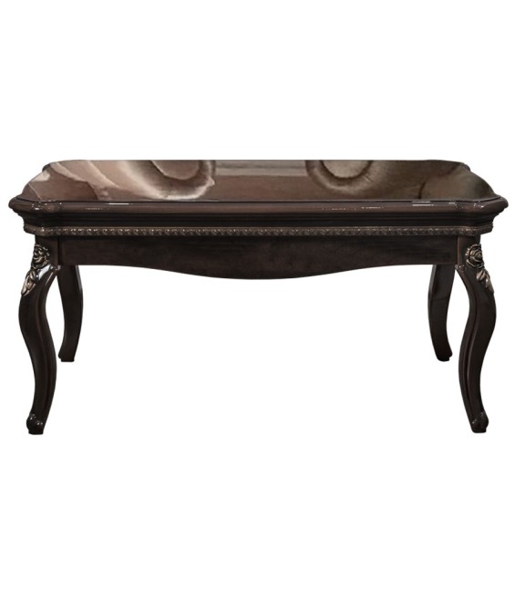 Սուրճի ուղղանկյուն սեղան «Պատրիսիա», կարավաջո փայլ/կաղնու արմատ կրեմ փայլ