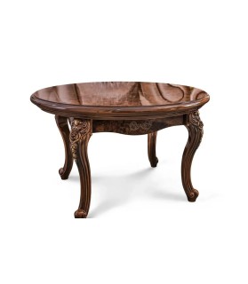 Սուրճի կլոր սեղան «Ջոկոնդա», արմատ փայլ/կրեմ փայլ