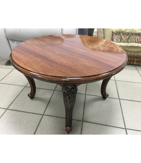 Սուրճի կլոր սեղան «Պատրիսիա», կարավաջո փայլ/կաղնու արմատ կրեմ փայլ