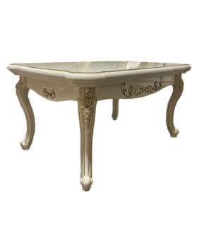 Սուրճի ուղղանկյուն սեղան «Ջոկոնդա», արմատ փայլ/կրեմ փայլ