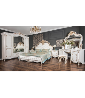 Ննջասենյակ «Ֆլորենցիա» 5 դռնանի պահարան, սպիտակ փայլուն, 180×200