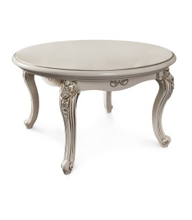 Սուրճի կլոր սեղան «Ջոկոնդա», արմատ փայլ/կրեմ փայլ