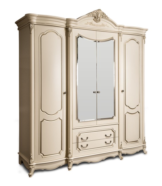 Ննջասենյակ «Մոնա Լիզա» 4 դռնանի պահարան, կրեմ, 160×200